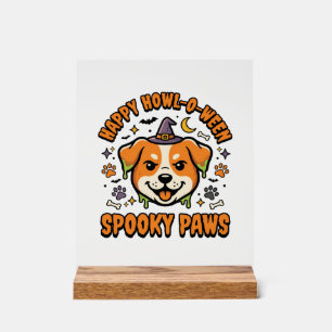 Gruselpfoten Halloween Hund Acrylschild