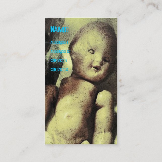 Gruselpuppe Visitenkarte (Vorderseite)