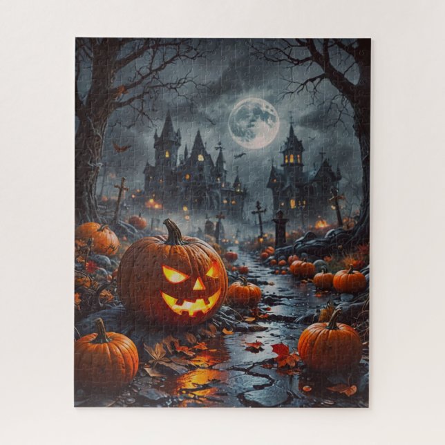 Gruselrätsel zu Halloween Puzzle (Vertikal)