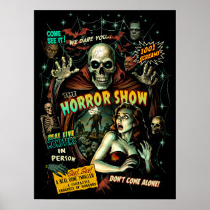 Gruselshow-Schreckshow-Poster – Retro-Halloween Poster