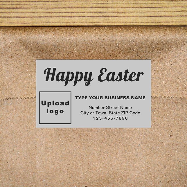Gruß an den Ostermarkt auf der grauen Netzklemme Rechteckiger Aufkleber (Business Easter greeting on gray rectangle sticker)