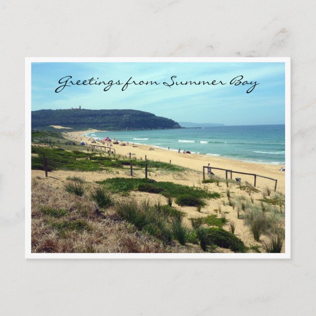 Gruß an die Sommerbucht Postkarte (Vorderseite)