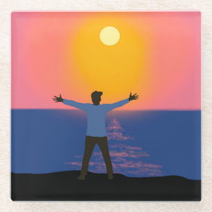 Gruß an die Sonne Glasuntersetzer