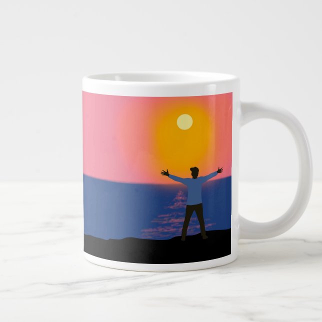 Gruß an die Sonne Jumbo-Tasse (Rechts)