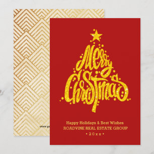 Gruß an Unternehmen Elegantes Gold-Script-Geschäft Feiertagskarte