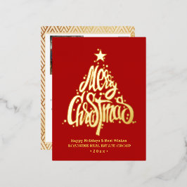 Gruß an Unternehmen Elegantes Gold-Script-Geschäft Folien Feiertagspostkarte