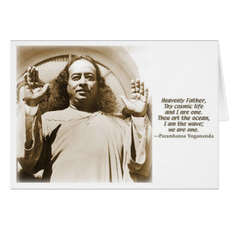 Gruß-/Anmerkungskarte. Bestätigung durch Yogananda