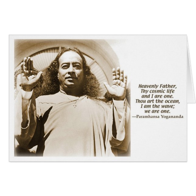 Gruß-/Anmerkungskarte. Bestätigung durch Yogananda (Vorderseite (Horizontal))