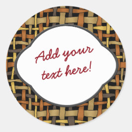 Gruß auf Naturfarben-Burlap Runder Aufkleber