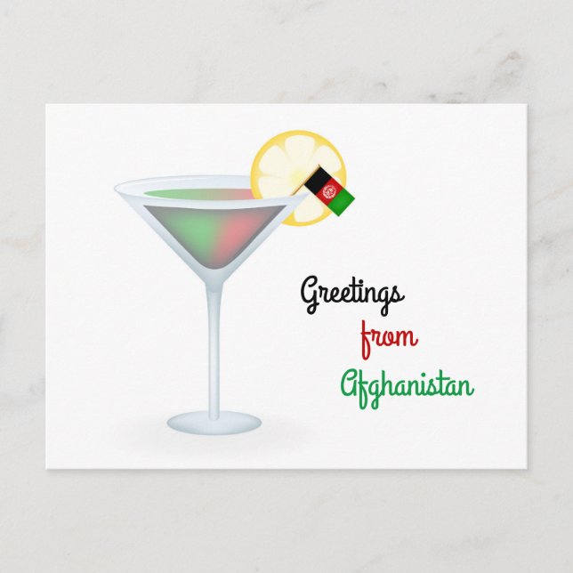 Gruß aus Afghanistan Cocktail Urlaubskarte Feiertagspostkarte (Vorderseite)