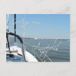 Gruß aus Annapolis Segelboot Chesapeake Bay Postkarte