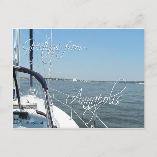 Gruß aus Annapolis Segelboot Chesapeake Bay Postkarte (Vorderseite)