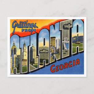 Gruß aus Atlanta, Georgia Vintage Travel Postkarte
