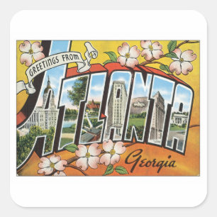 Gruß aus Atlanta Quadratischer Aufkleber