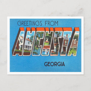Gruß aus Augusta, Georgia Vintage Travel Postkarte