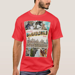 Gruß aus Brüssel im Vintagen Stil Belgiens r T-Shirt