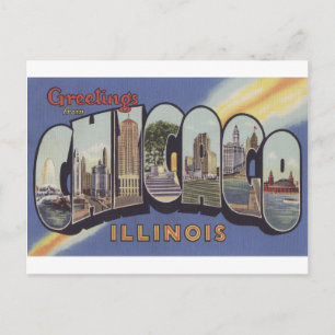 Gruß aus Chicago Große Letter Vintages Thema Postkarte