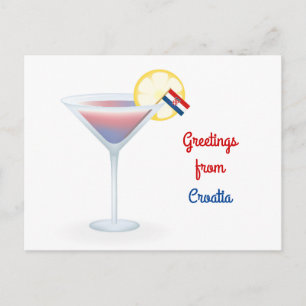 Gruß aus Croatia Cocktail Urlaubskarte Feiertagspostkarte