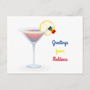 Gruß aus der Moldau Cocktailkarte Feiertagspostkarte