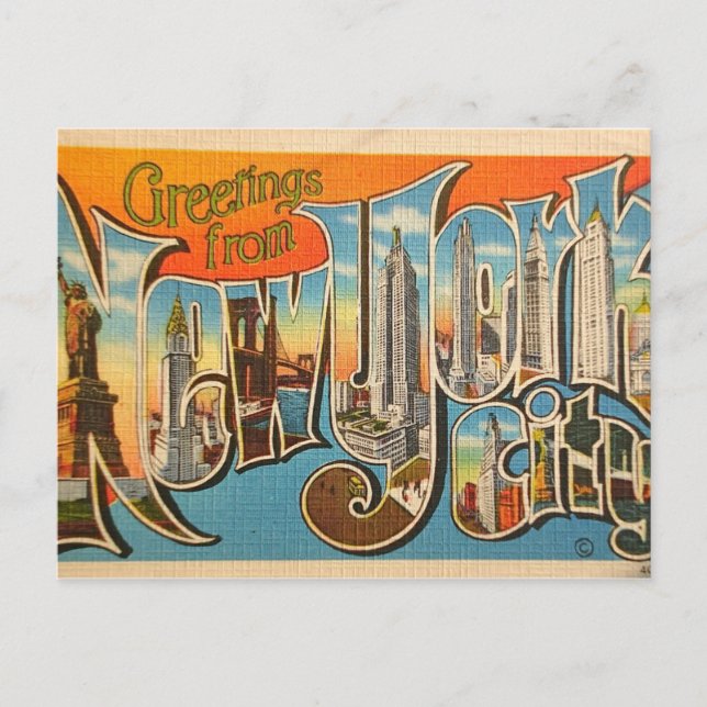 Gruß aus der New York City Postcard Postkarte (Vorderseite)