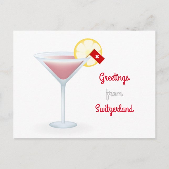 Gruß aus der Schweiz Cocktail Postkarte (Vorderseite)