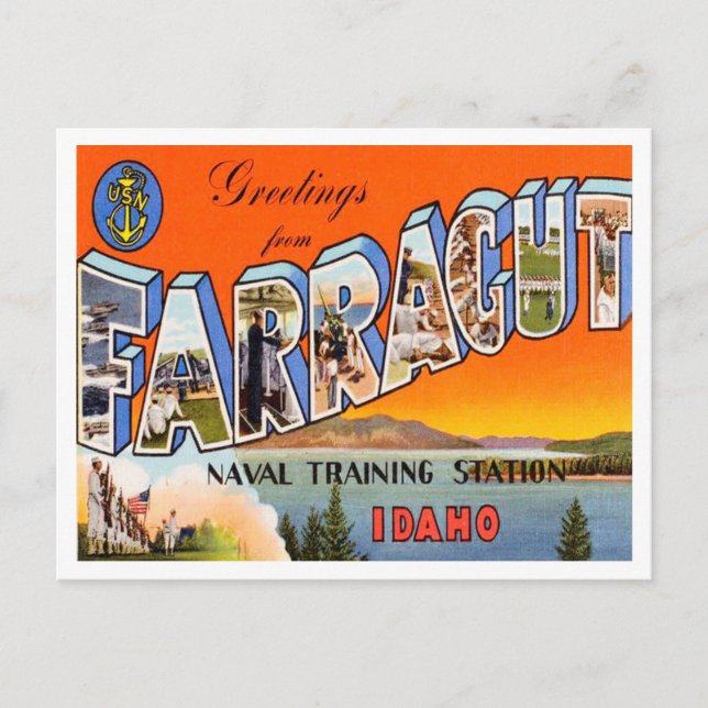 Gruß aus Farragut, Marine Training Station Postkarte (Vorderseite)