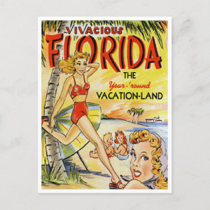 Gruß aus Florida Vacation Land Vintag Postkarte