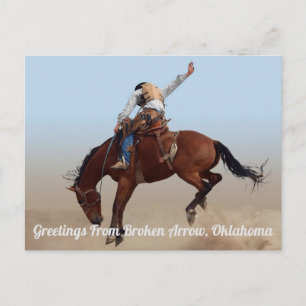 Gruß aus gebrochenem Pfeil, Oklahoma Postkarte