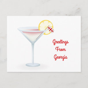 Gruß aus Georgia Cocktail Urlaubskarte Feiertagspostkarte