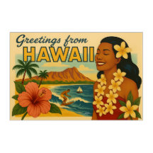 Gruß aus Hawaii Tourismus Kunst im Stil der Mitte