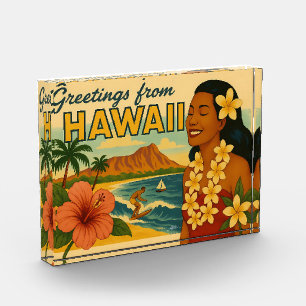 Gruß aus Hawaii Tourismus Kunst im Stil der Mitte  Fotoblock