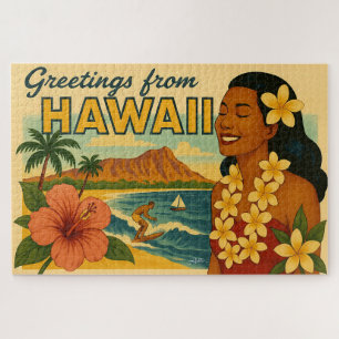 Gruß aus Hawaii Tourismus Kunst im Stil der Mitte Puzzle