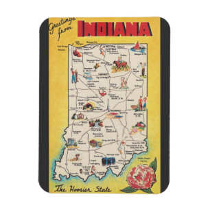 Gruß aus Indiana Vintage Magnet