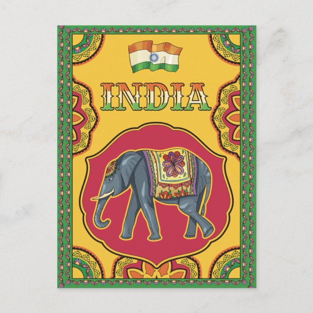 Gruß aus Indien Postkarte (Vorderseite)