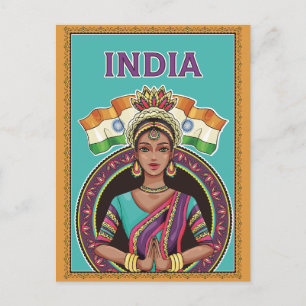 Gruß aus Indien Postkarte