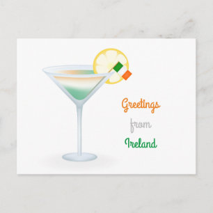 Gruß aus Irland Cocktail Urlaubskarte Feiertagspostkarte