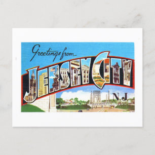 Gruß aus Jersey City, New Jersey, im Vintage-Stil Postkarte