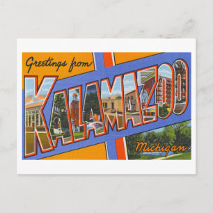 Gruß aus Kalamazoo, Michigan im Vintage-Stil Postkarte