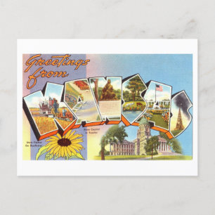 Gruß aus Kansas im Vintage-Stil Postkarte