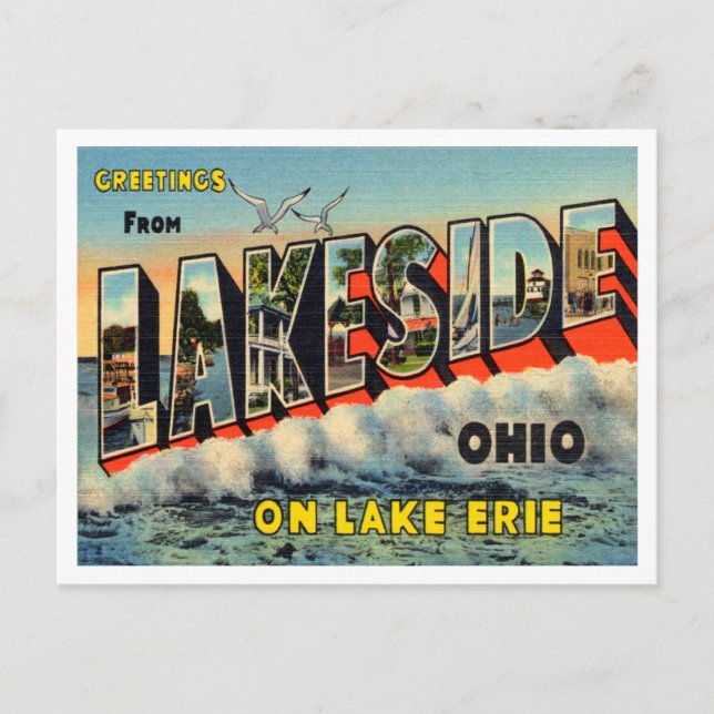 Gruß aus Lakeside, Ohio Vintage Travel Postkarte (Vorderseite)