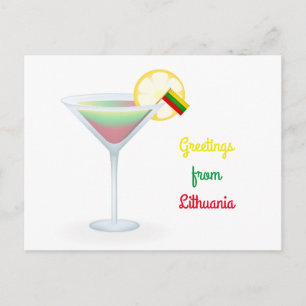 Gruß aus Litauen Cocktail Ferienkarte Feiertagspostkarte