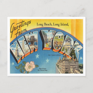 Gruß aus Long Beach, Long Island, New York Postkarte