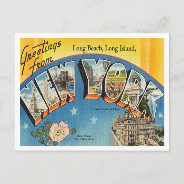 Gruß aus Long Beach, Long Island, New York Postkarte (Vorderseite)