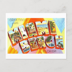 Gruß aus Miami Beach, Florida im Vintage-Stil Postkarte