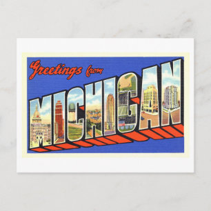 Gruß aus Michigan im Vintage-Stil Postkarte