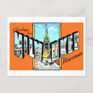 Gruß aus Milwaukee, Wisconsin, im Vintage-Stil Postkarte