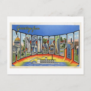 Gruß aus Mississippi im Vintage-Stil Postkarte