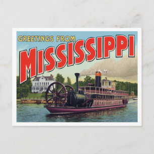 Gruß aus Mississippi vom Flussdampfer Postkarte