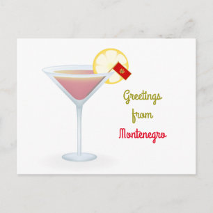 Gruß aus Montenegro Cocktail Urlaubskarte Feiertagspostkarte