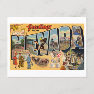 Gruß aus Nevada im Vintage-Stil Postkarte